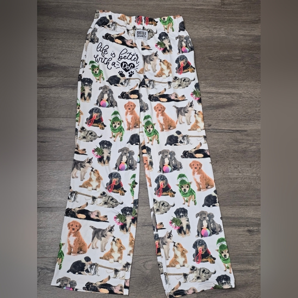 Brief Insanity Life Is Better With A Dog Pajama Pant Loungewear Comfy Lightweigt - Picture 4 of 9